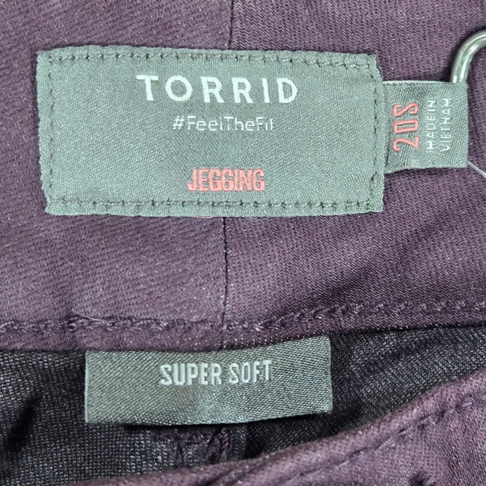 Torrid Women 20S Purple Moto Zipper Super Soft Jegging Pants - Picture 8 of 9